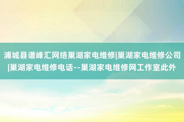 浦城县谱峰汇网络巢湖家电维修|巢湖家电维修公司|巢湖家电维修电话--巢湖家电维修网工作室此外